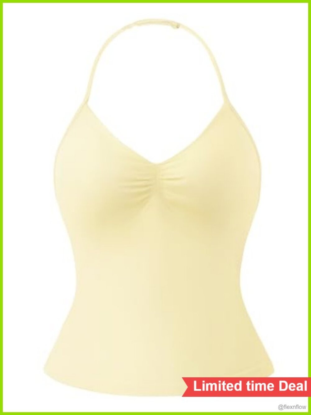 SUUKSESS Halter Workout Top Backless Tank Adjustable Strap Built-in Bra